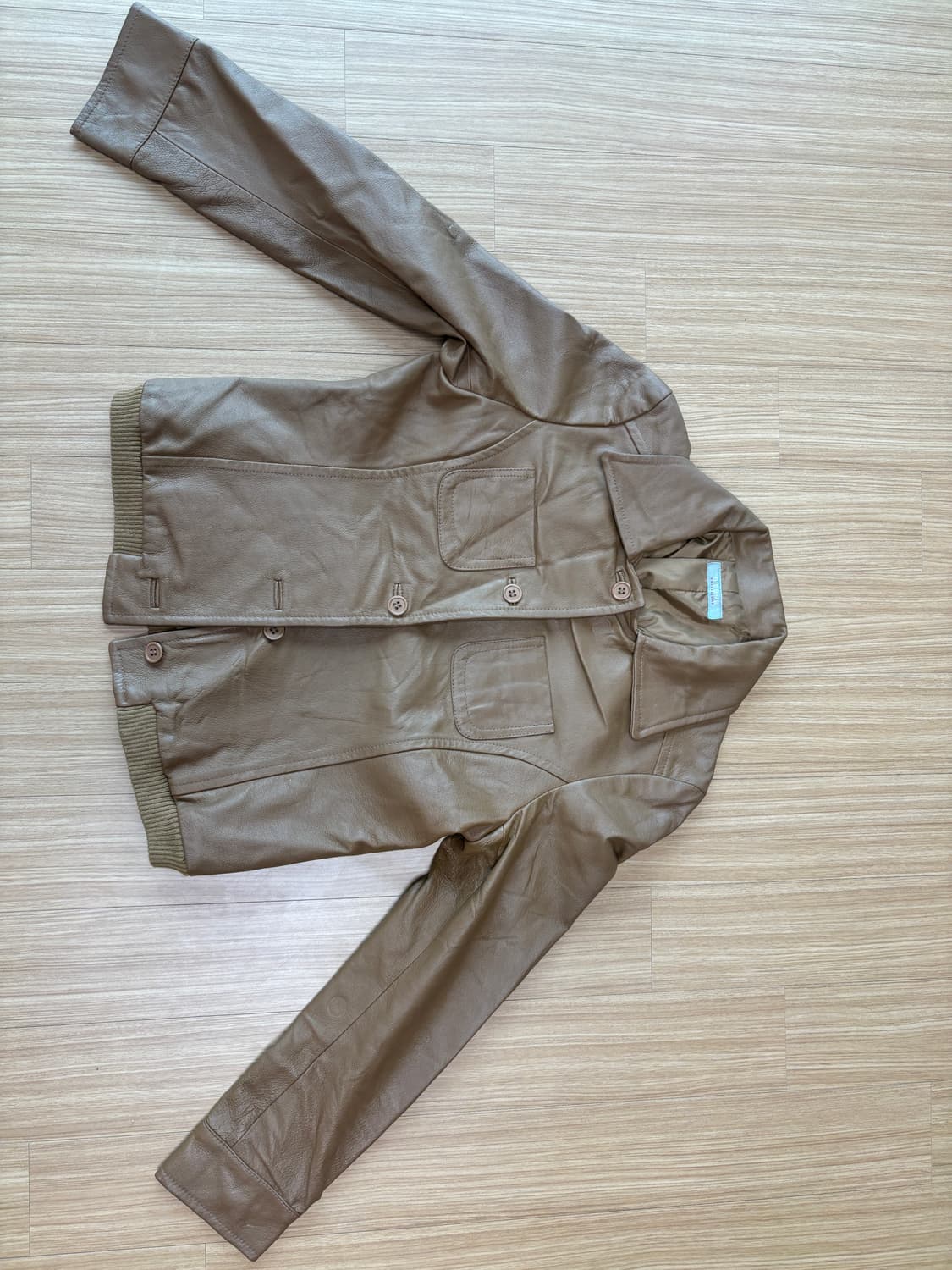 Biemme 브라운 카라 버튼 레더자켓 상품이미지6