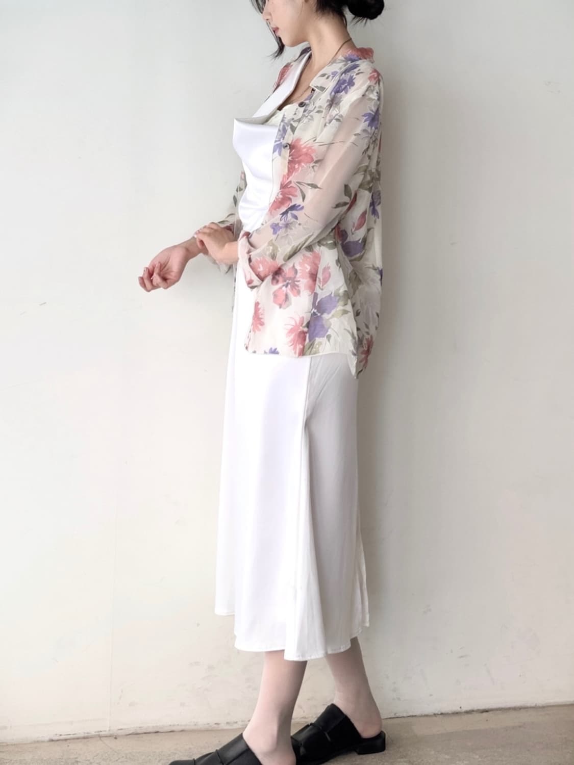 Slip evening unbal ops / white 상품이미지2
