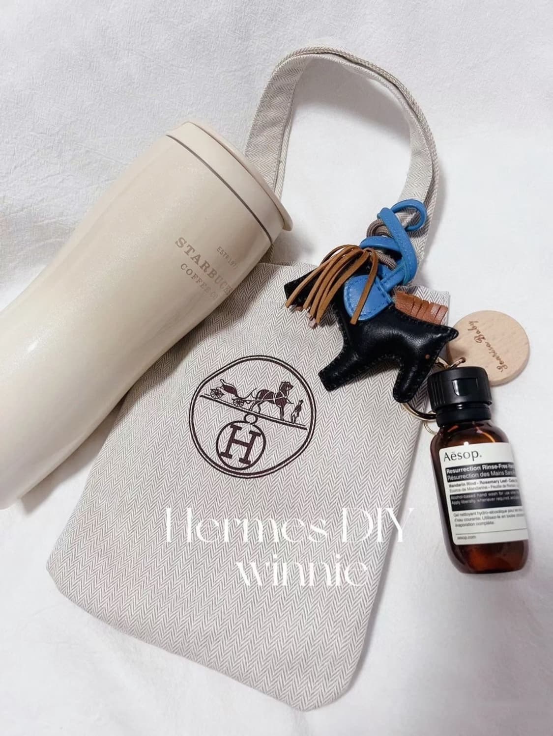 에르메스 뷰티 캔버스백 스몰 토드백 상품이미지3