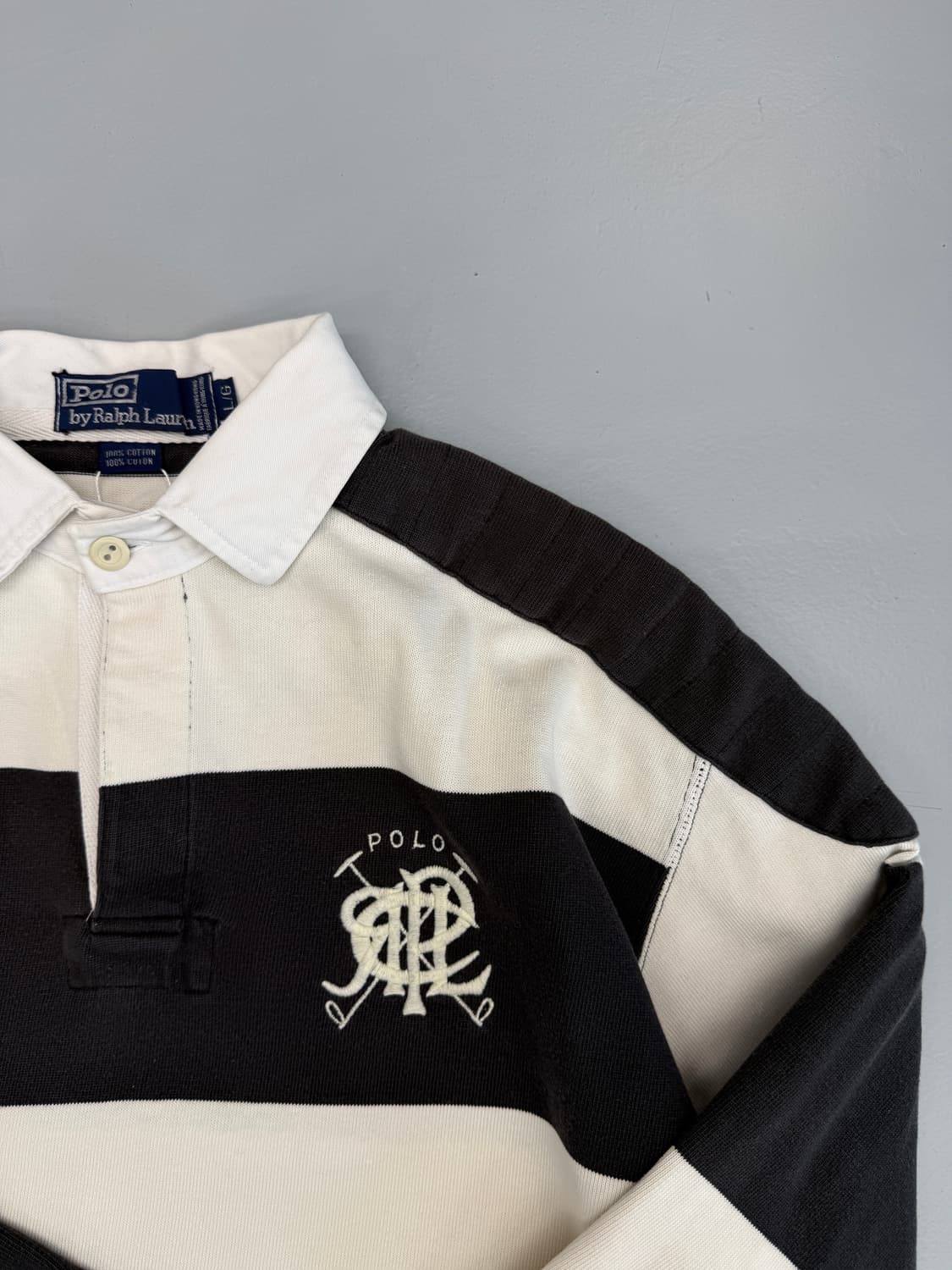 폴로 랄프로렌 루즈핏 90‘s 배색 럭비 스웻 셔츠 상품이미지3