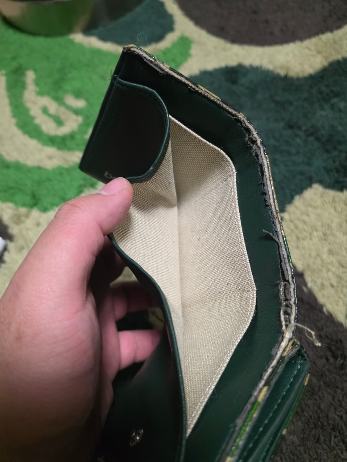 [OS] 베이프 ABC 그린카모 캔버스 지갑 상품이미지3