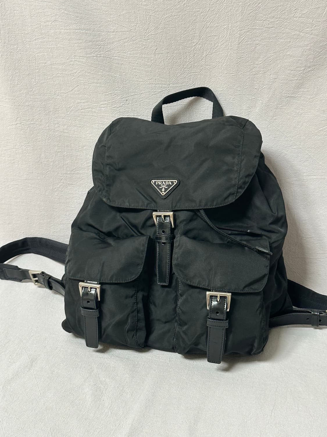 프라다 블랙 포코노 나일론 투포켓 백팩 미디움 상품이미지6