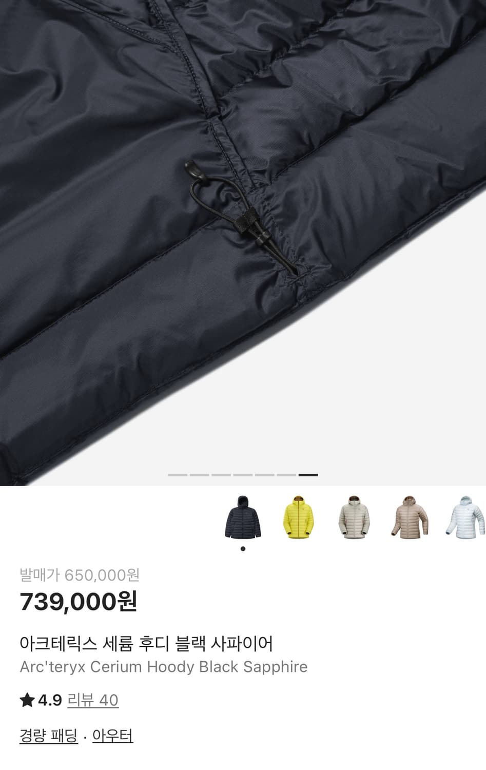 아크테릭스 세륨 후디 패딩 상품이미지6