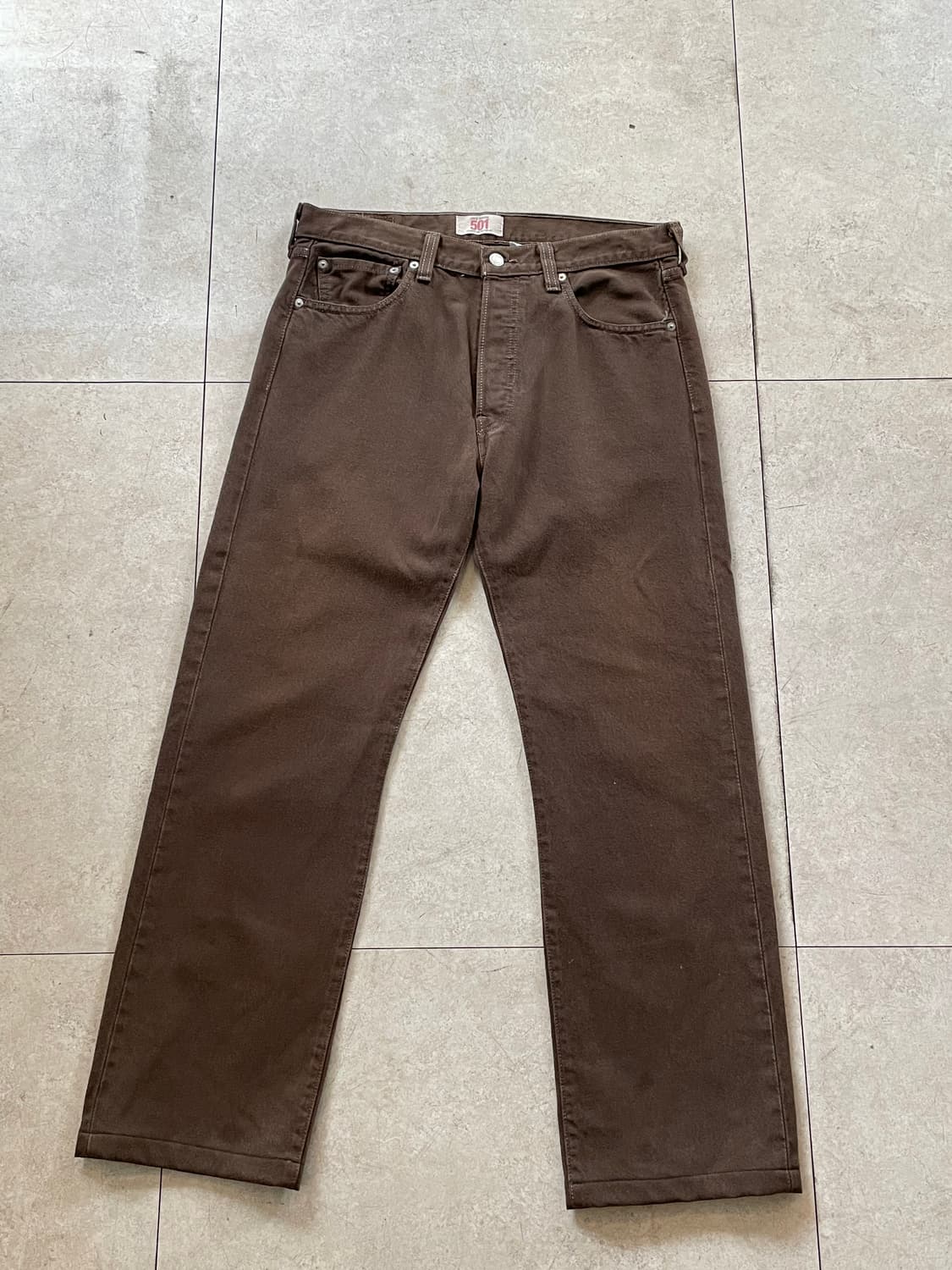 리바이스 501 브라운 데님 팬츠 상품이미지2