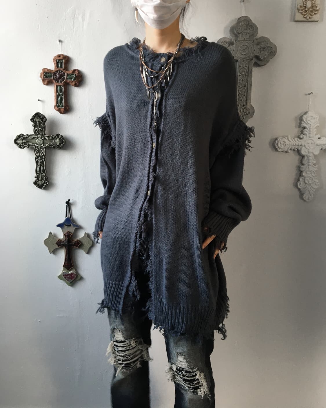 Fringe loose fit knit 상품이미지7