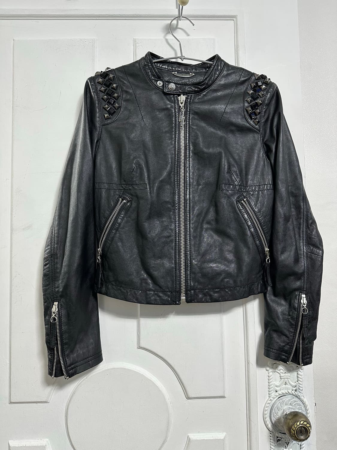 페이스커넥션 스터드 램스킨 바이커자켓 상품이미지1