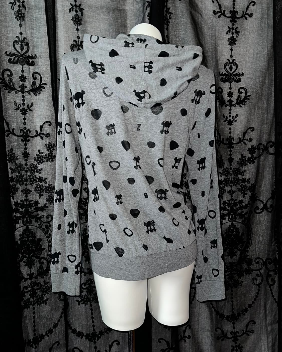 Skull Heart See-Through Hooded Zip-Up 상품이미지3