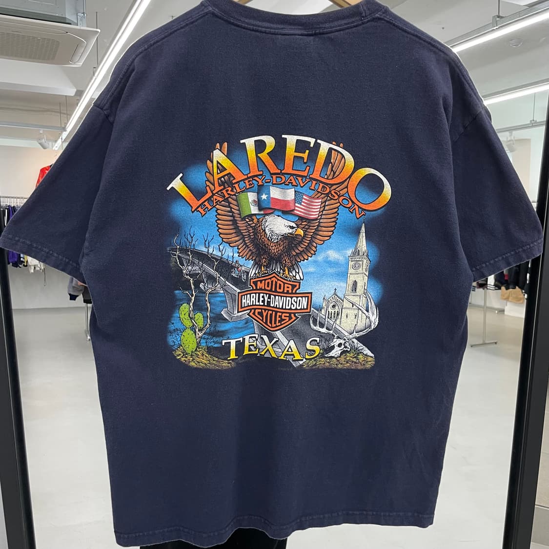 할리데이비슨 00s 플레임 불꽃 이글 그래픽 페이딩 빈티지 반팔 티셔츠 상품이미지6