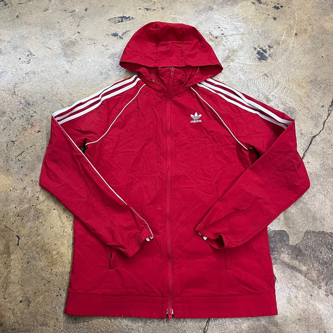 [정품/M] 아디다스 삼선 후드 바람막이 레드 b16 상품이미지2