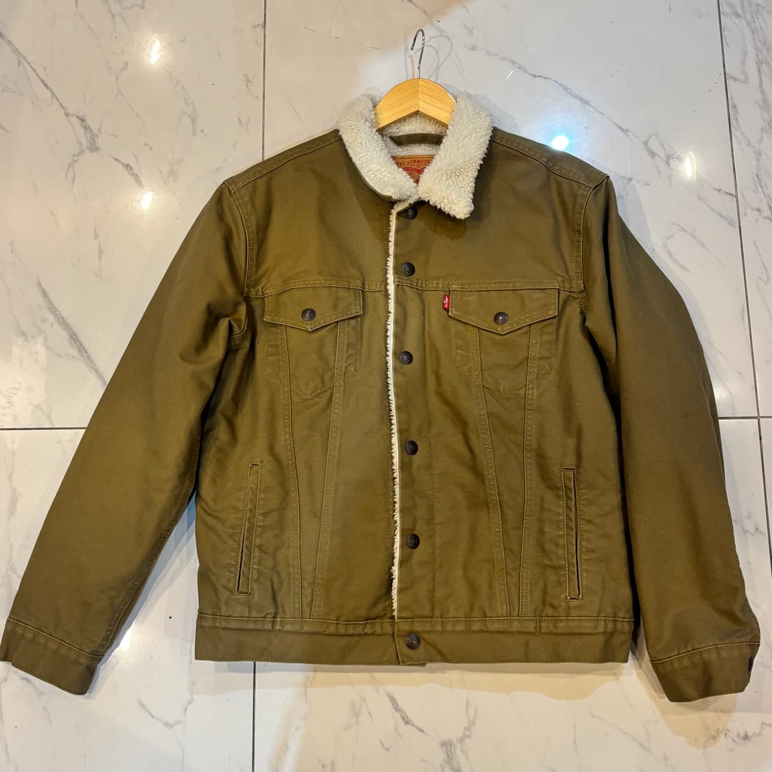 OOS 리바이스 쉐르파 양털 트러커 베이지자켓 M 상품이미지1