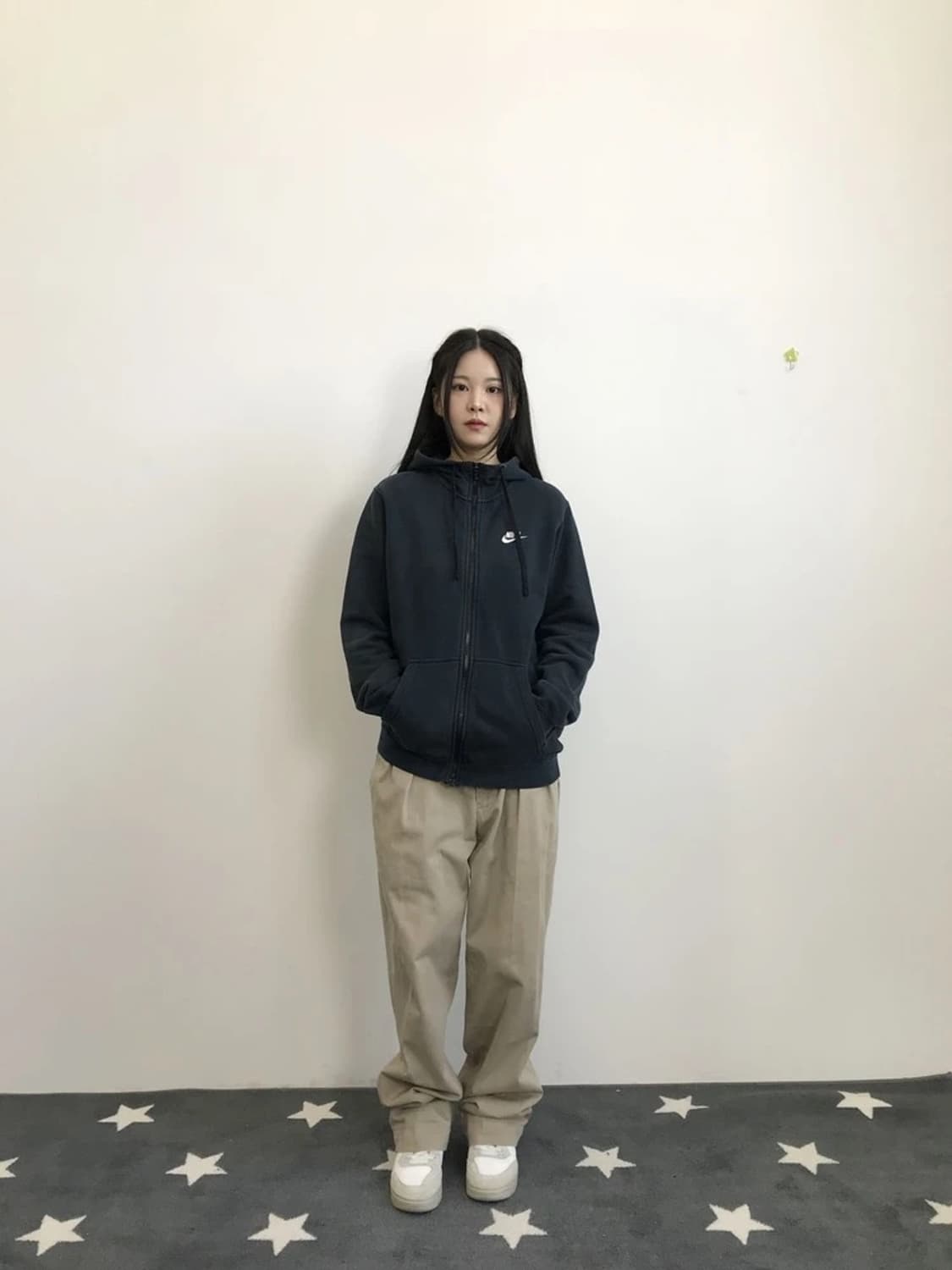 Nike Navy Zip Hoodie Classic Logo 상품이미지1