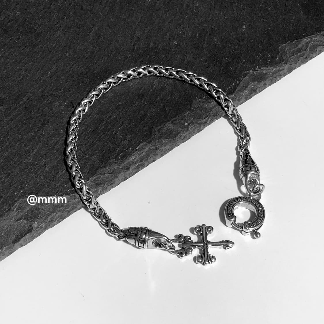 (Unisex) 크로스링 버클 체인팔찌 상품이미지6
