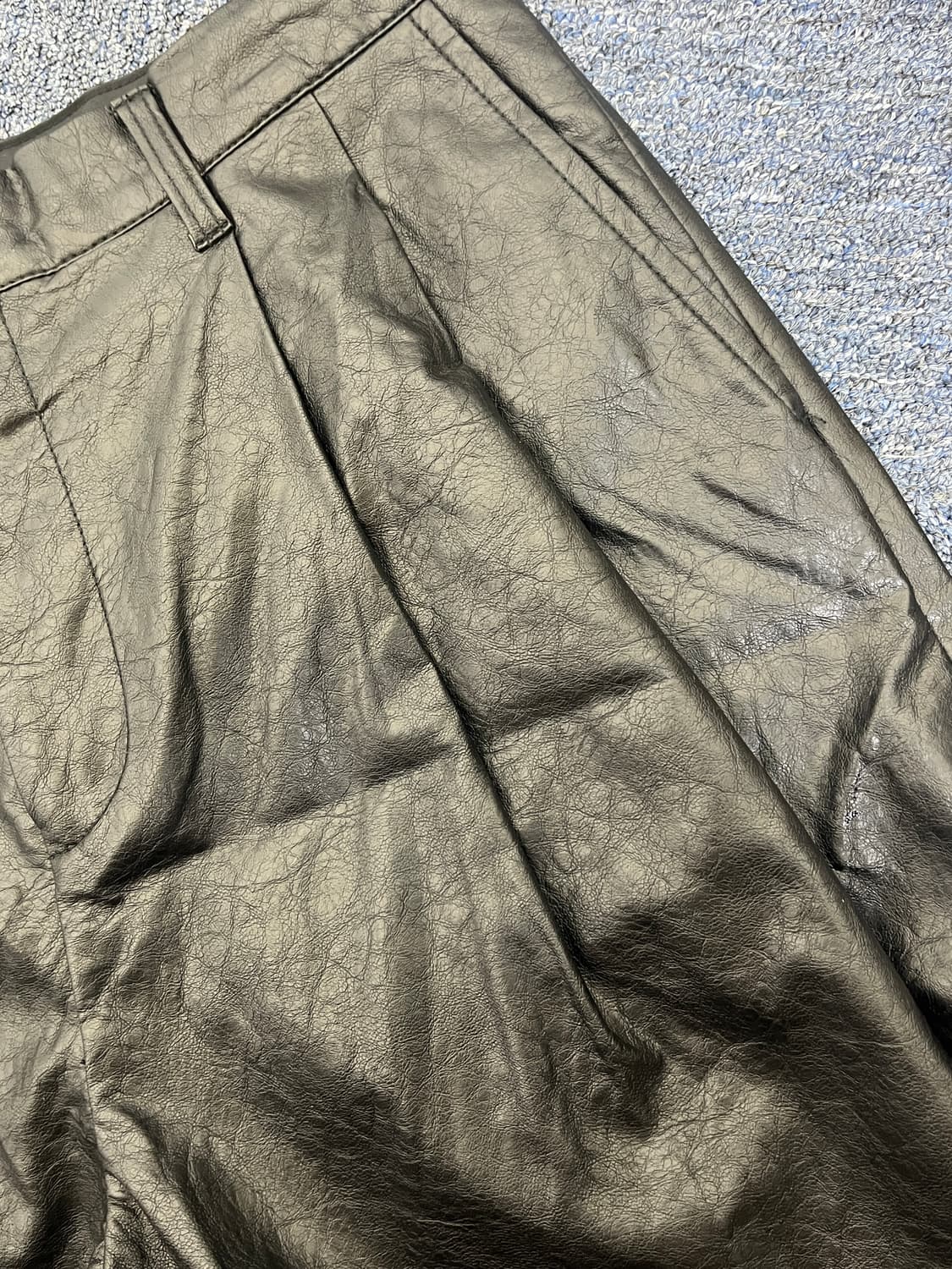 [마틴플랜] 와이드 레더 팬츠 L 상품이미지4