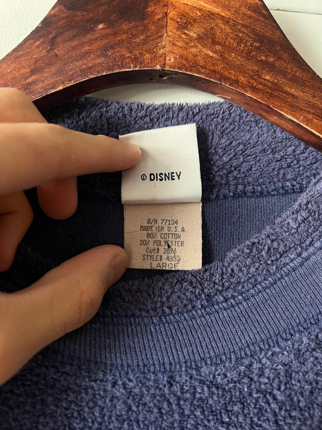 [L]90's 디즈니 Made in USA 미키마우스 타올 스웻셔츠 상품이미지4
