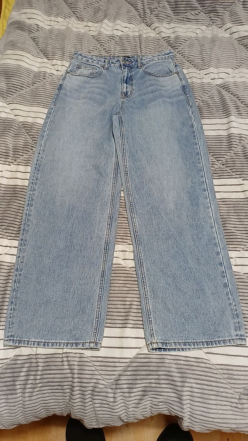 무신사 와이드 연청바지 실측30인치 기장110 상품이미지1