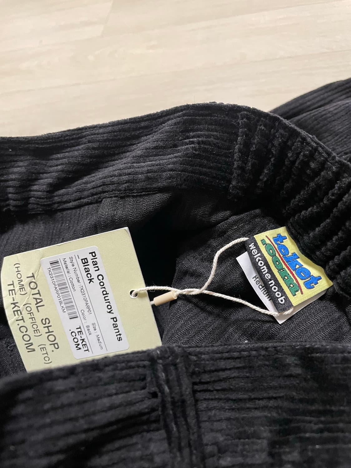 [M] 테켓 코듀로이 팬츠 블랙 새상품 상품이미지3