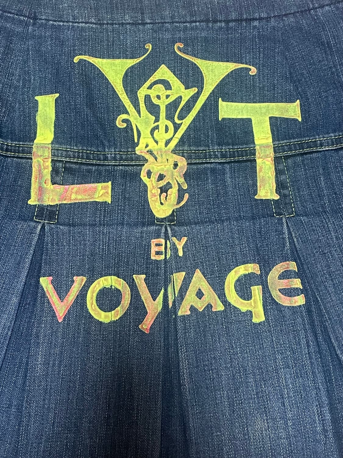 보야지 데님 플리츠 미니 로우라이즈 스커트 빈티지 상품이미지2