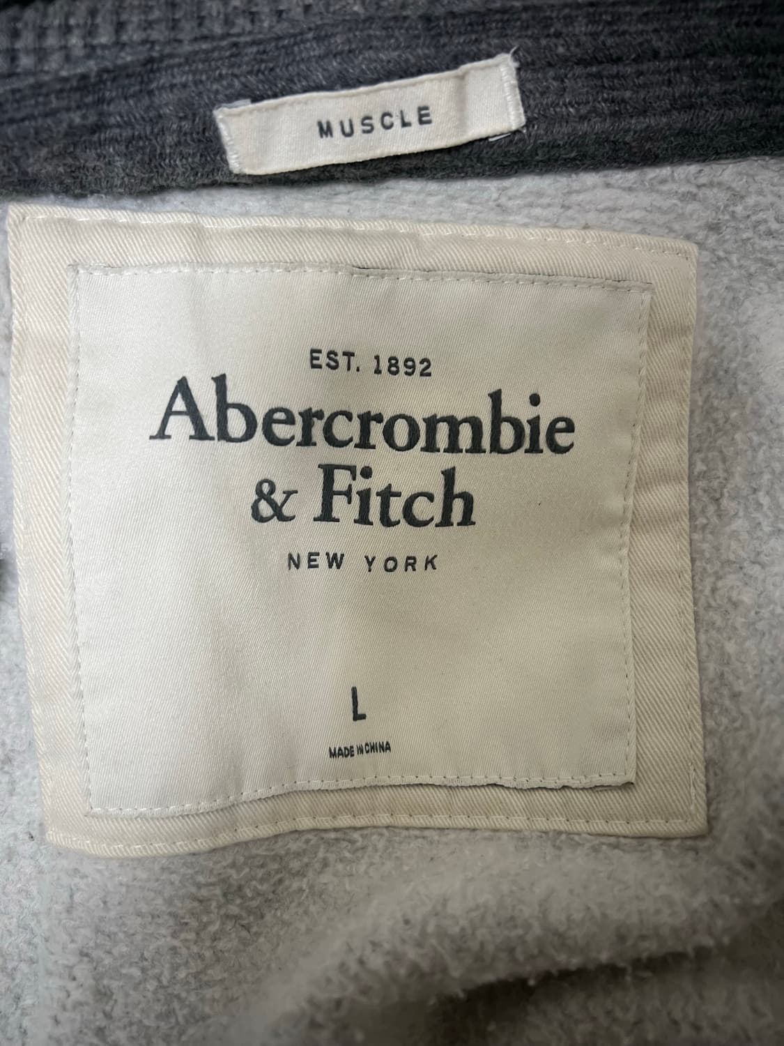 아베크롬비 그레이 차콜 스펠아웃 후드집업 y2k 상품이미지3