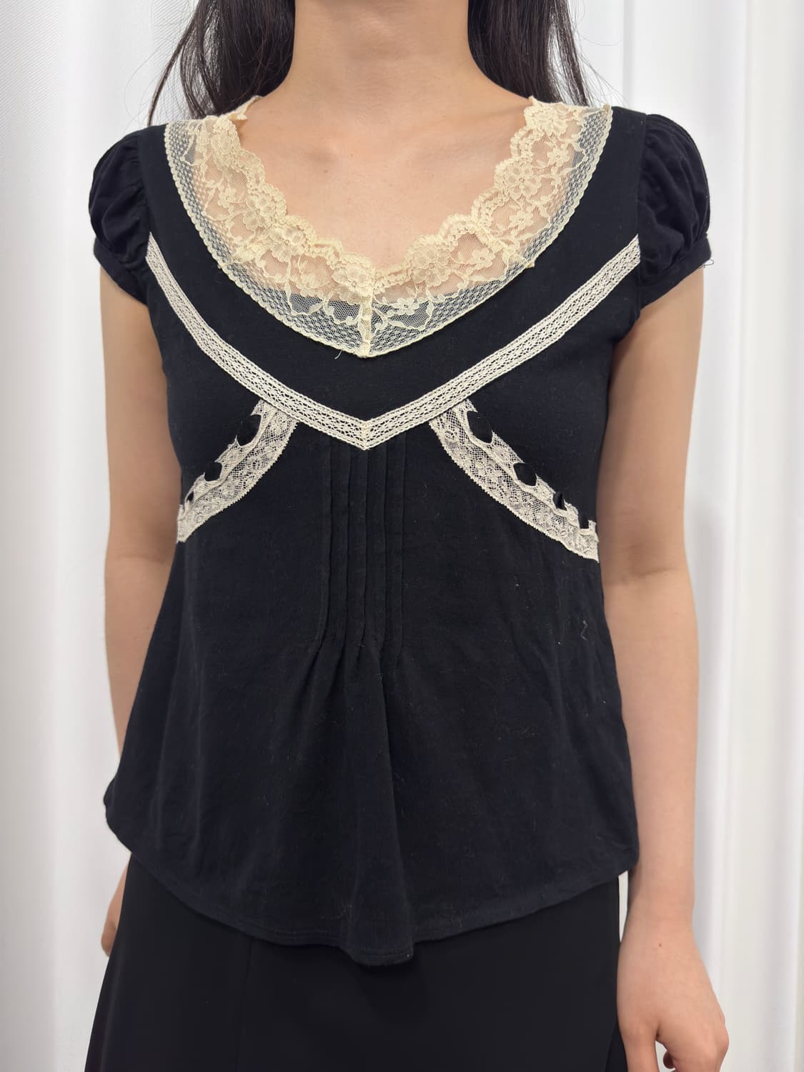 jill stuart lace detail slim top  상품이미지2
