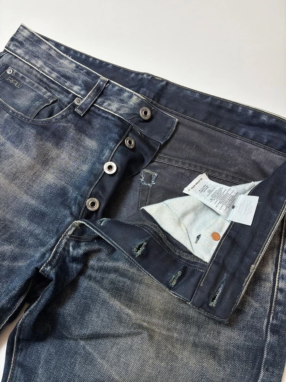 지스타로우 00's 3301 워싱 스트레이트 데님 팬츠 PN8843 상품이미지3
