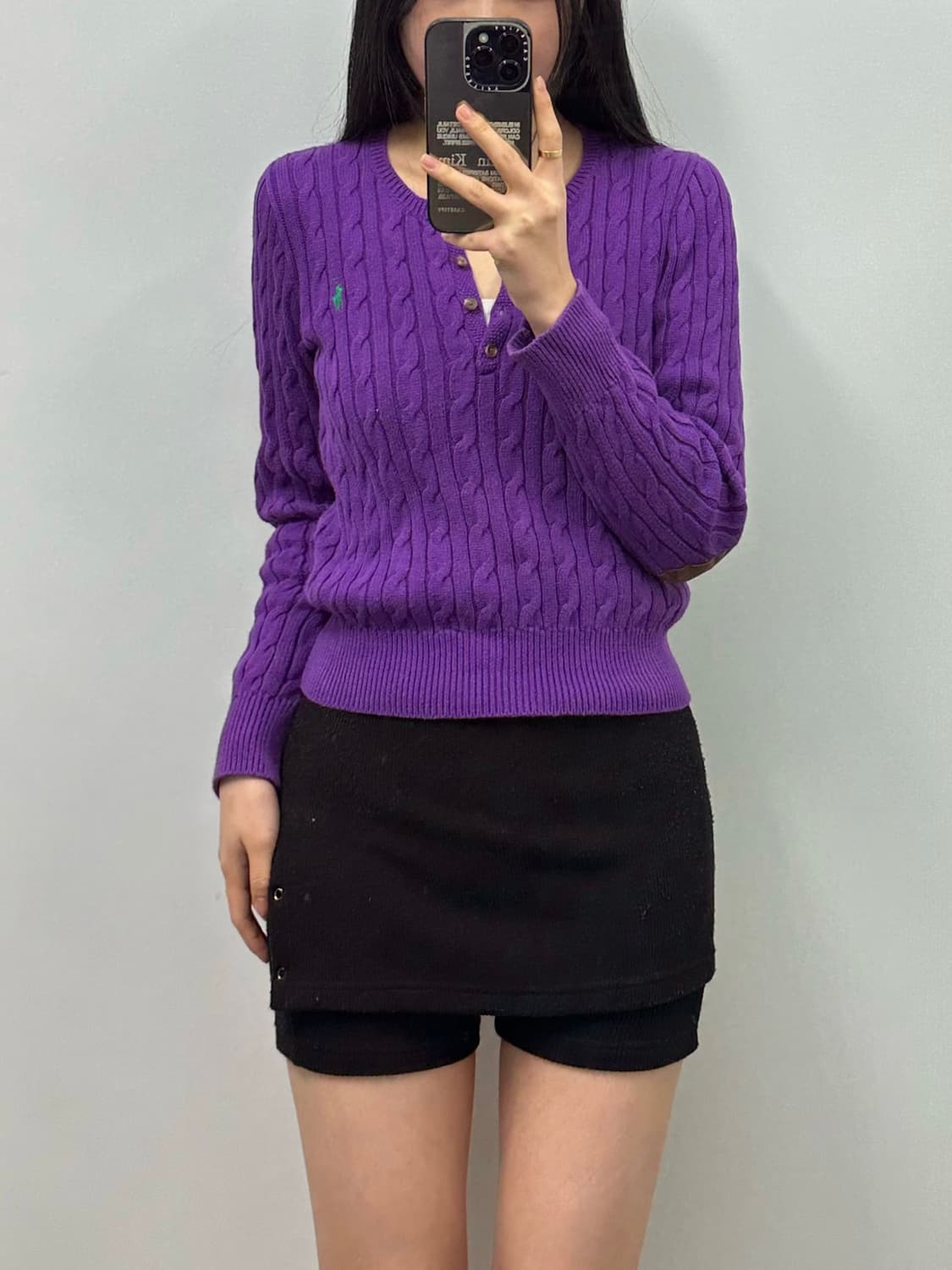 폴로 랄프로렌 버튼 헨리넥 꽈배기 니트 상품이미지1