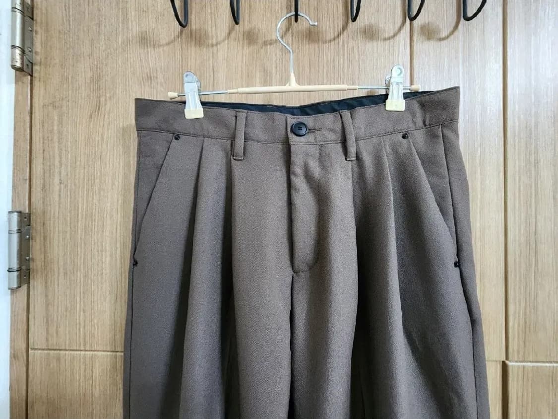 (M)메종미네드 세인트 투턱 와이드 팬츠 슬랙스 브라운 상품이미지3