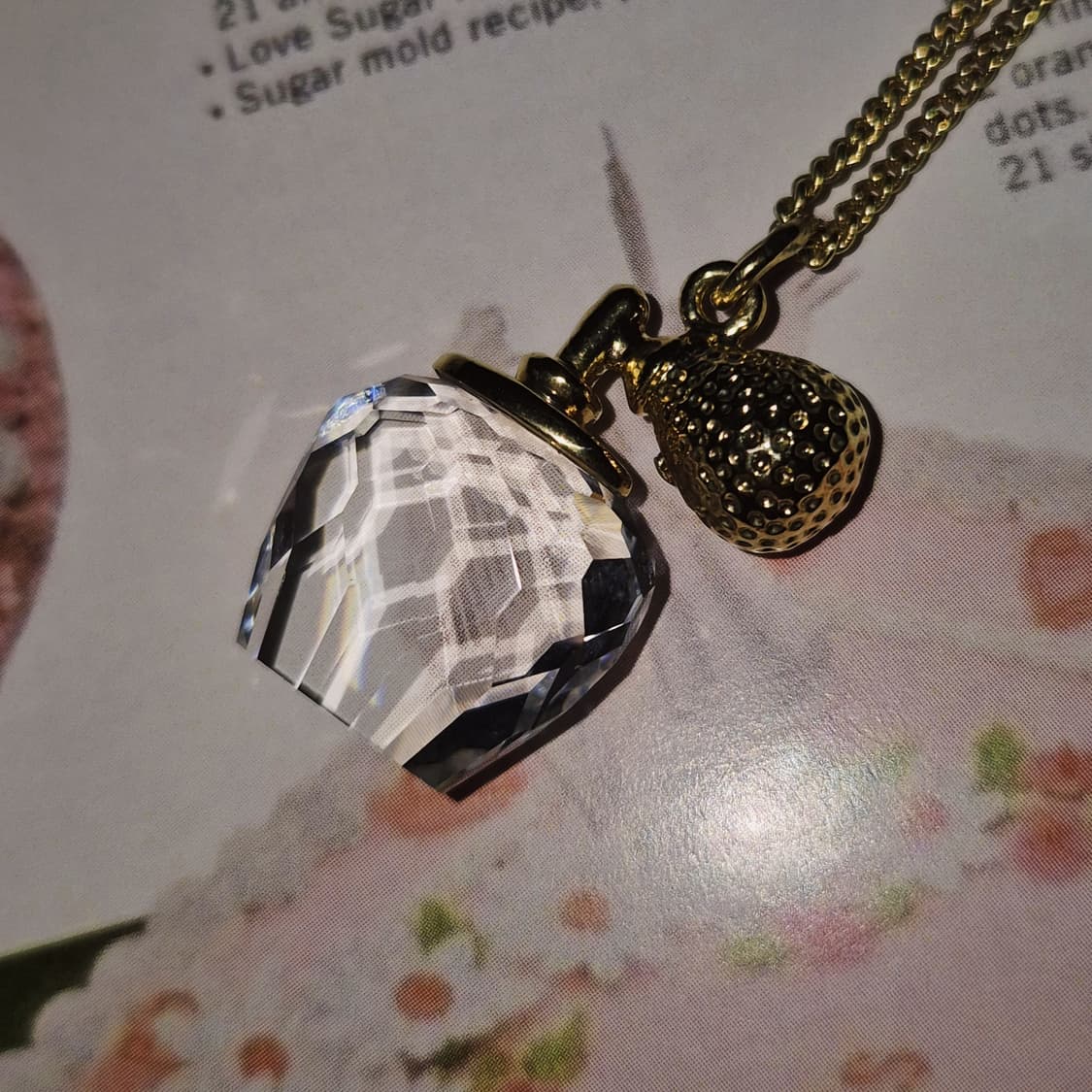 90s 스와로브스키 향수 보틀 크리스탈 목걸이 상품이미지8