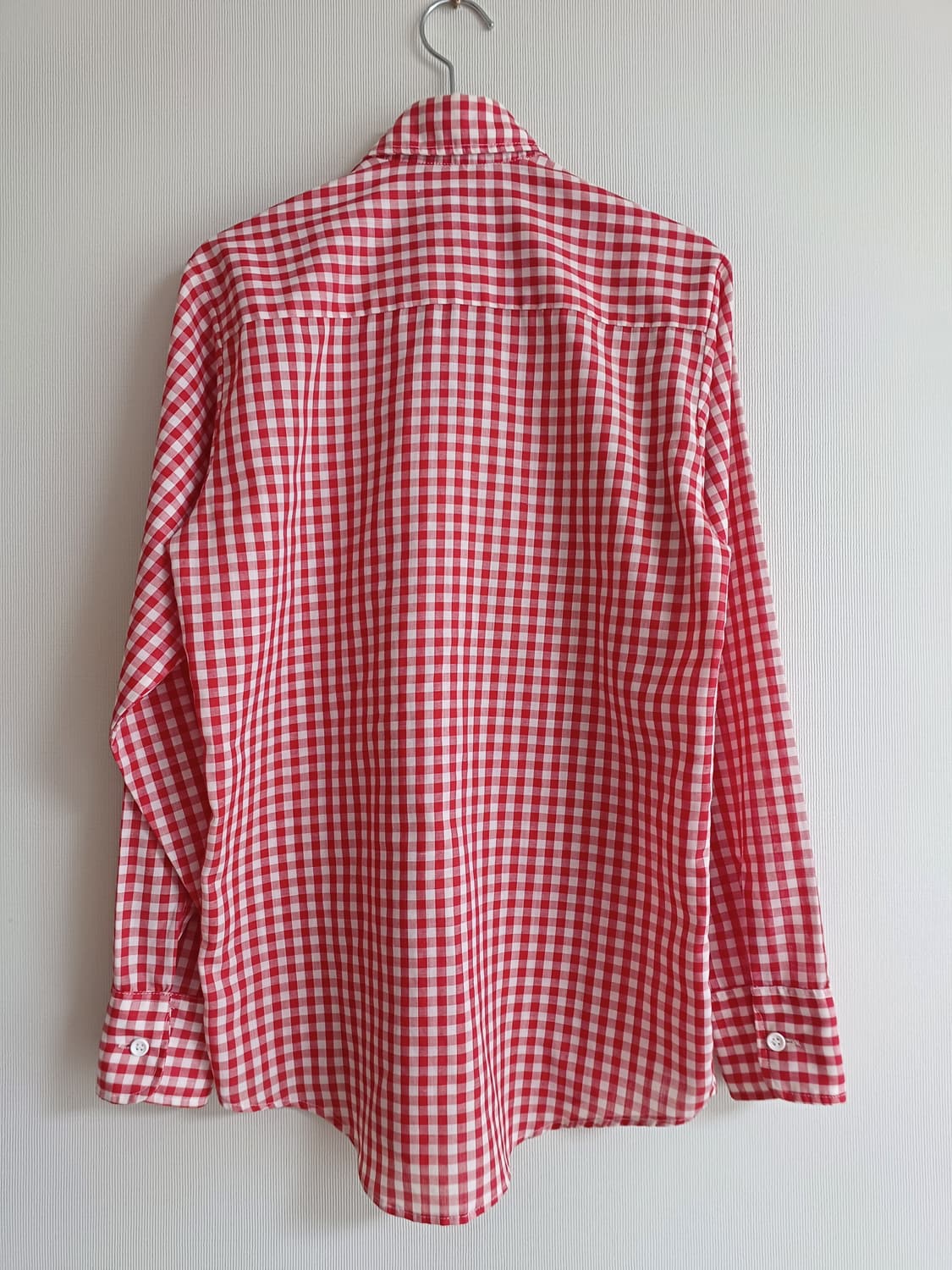 70s 리바이스 깅엄 체크 셔츠 레드 levis 웨스턴 케쥬얼 빈티지 상품이미지10