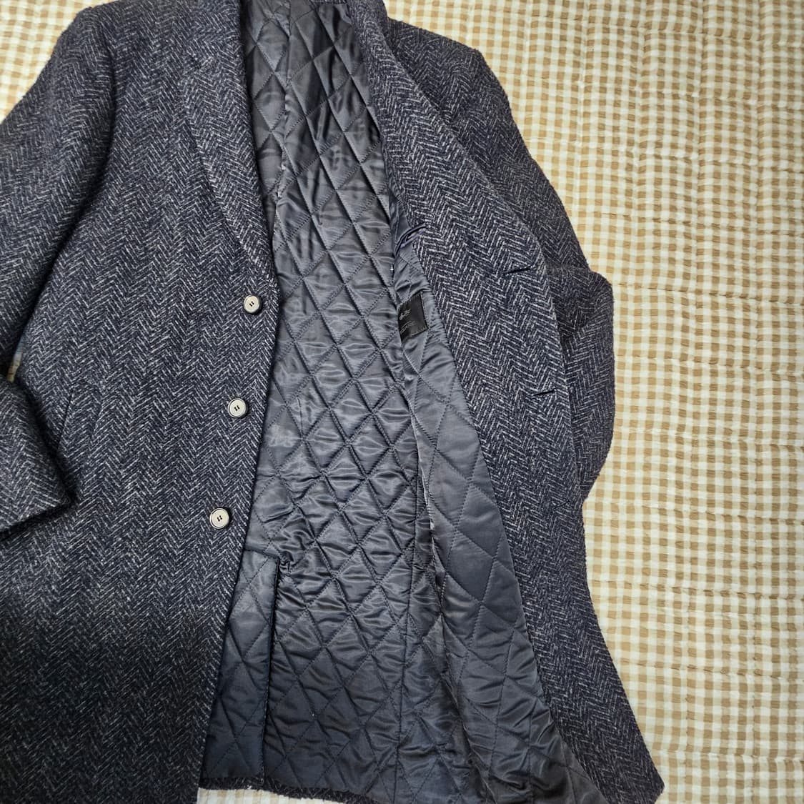 코모도스퀘어 헨링본 울 코트 남자100 상품이미지5