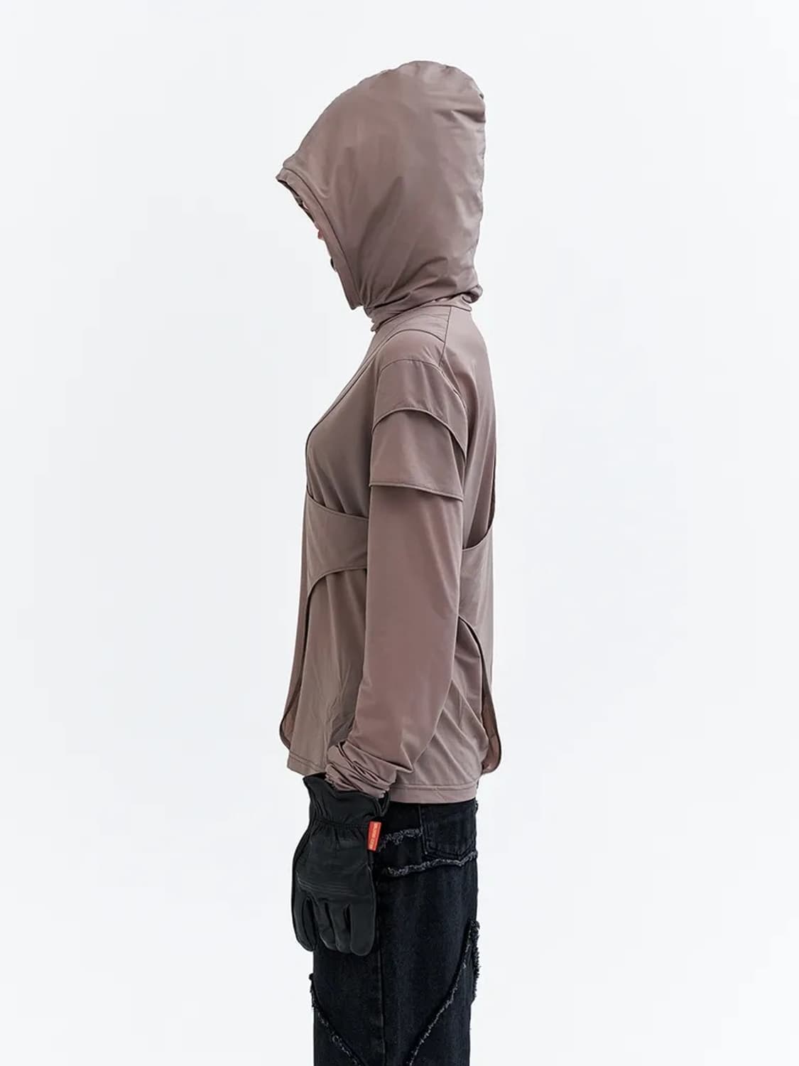 LEEY YEEL CUFFS SHIRRING LAYERED HOODED 상품이미지2