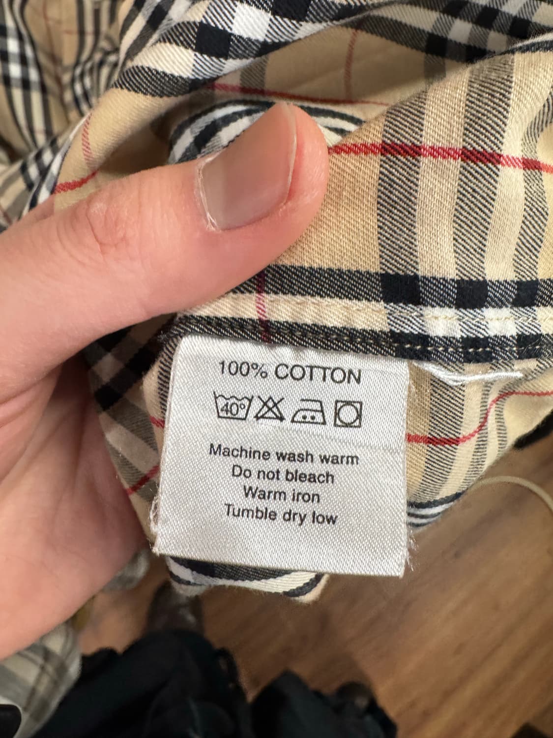 00s 버버리 런던 노바체크 긴팔 셔츠 기사 로고 포인트 베이지 상품이미지7