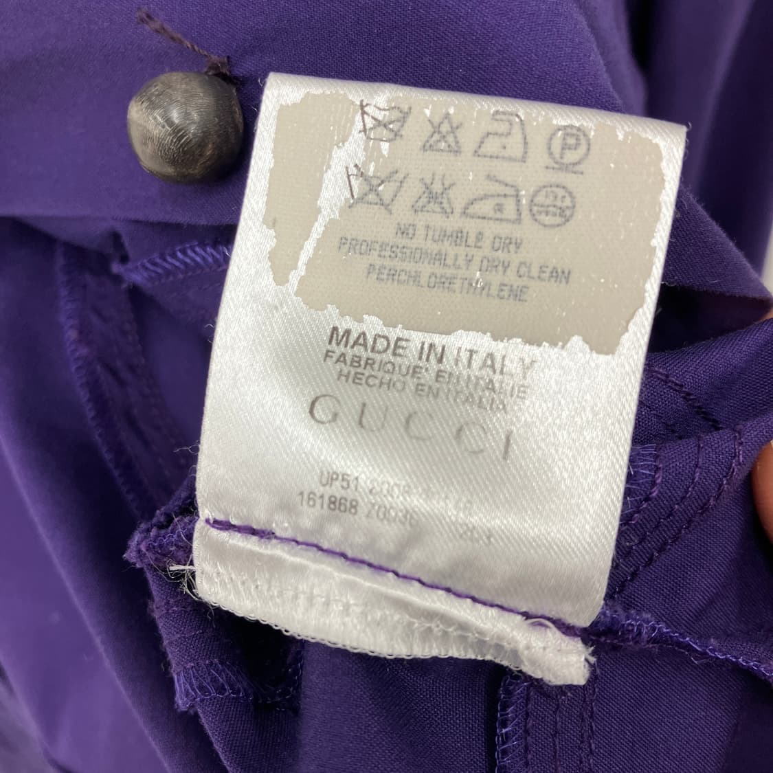 구찌 퍼플 코튼 스트레치 볼 버튼 셔츠 상품이미지9