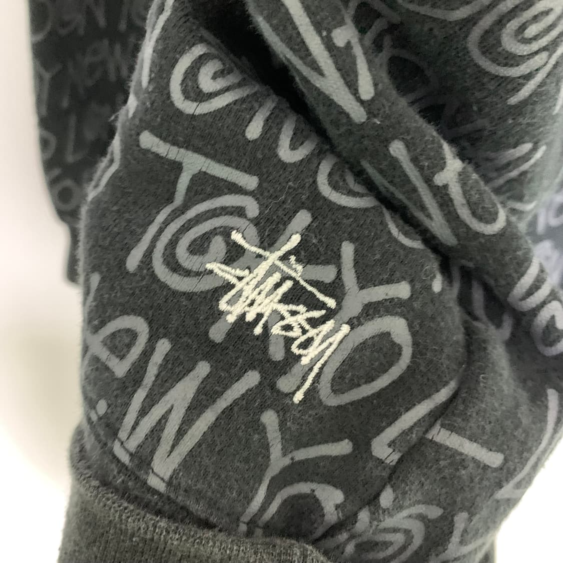 스투시 재팬 레터링 프린팅 기모 후드티 차콜 L 빈티지 남녀공용 상품이미지7