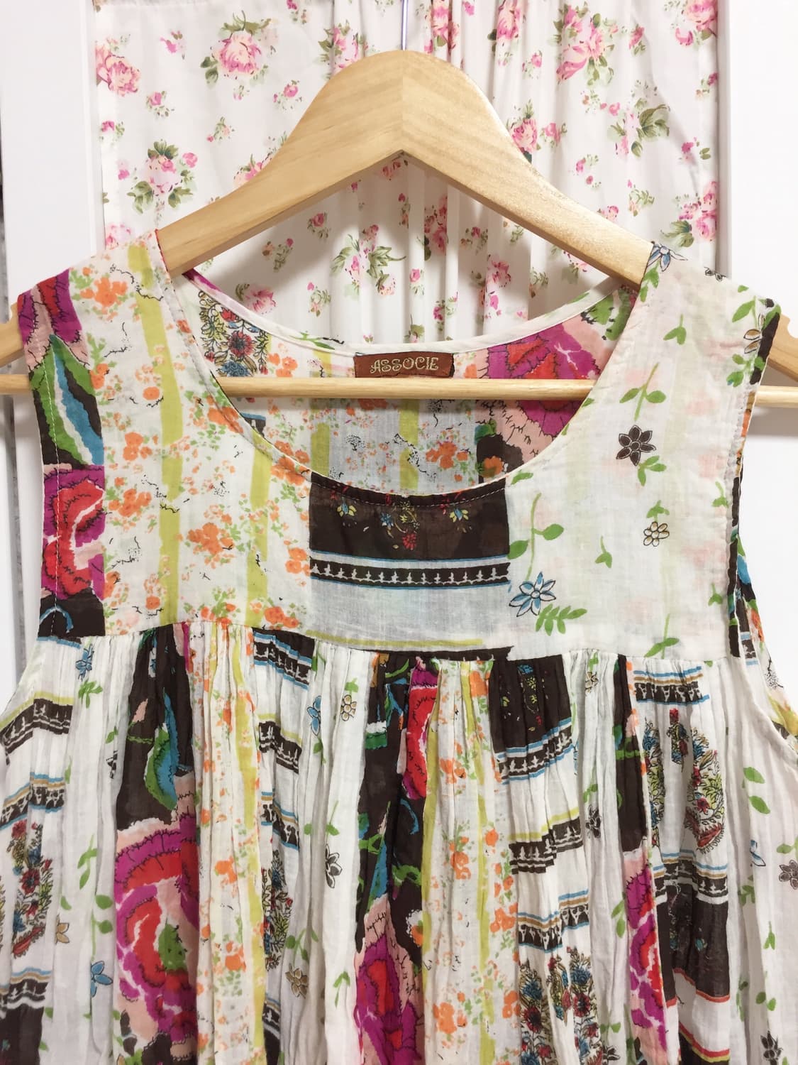 빈티지 히피모리걸 하구미 패턴 슬리브리스 상품이미지2