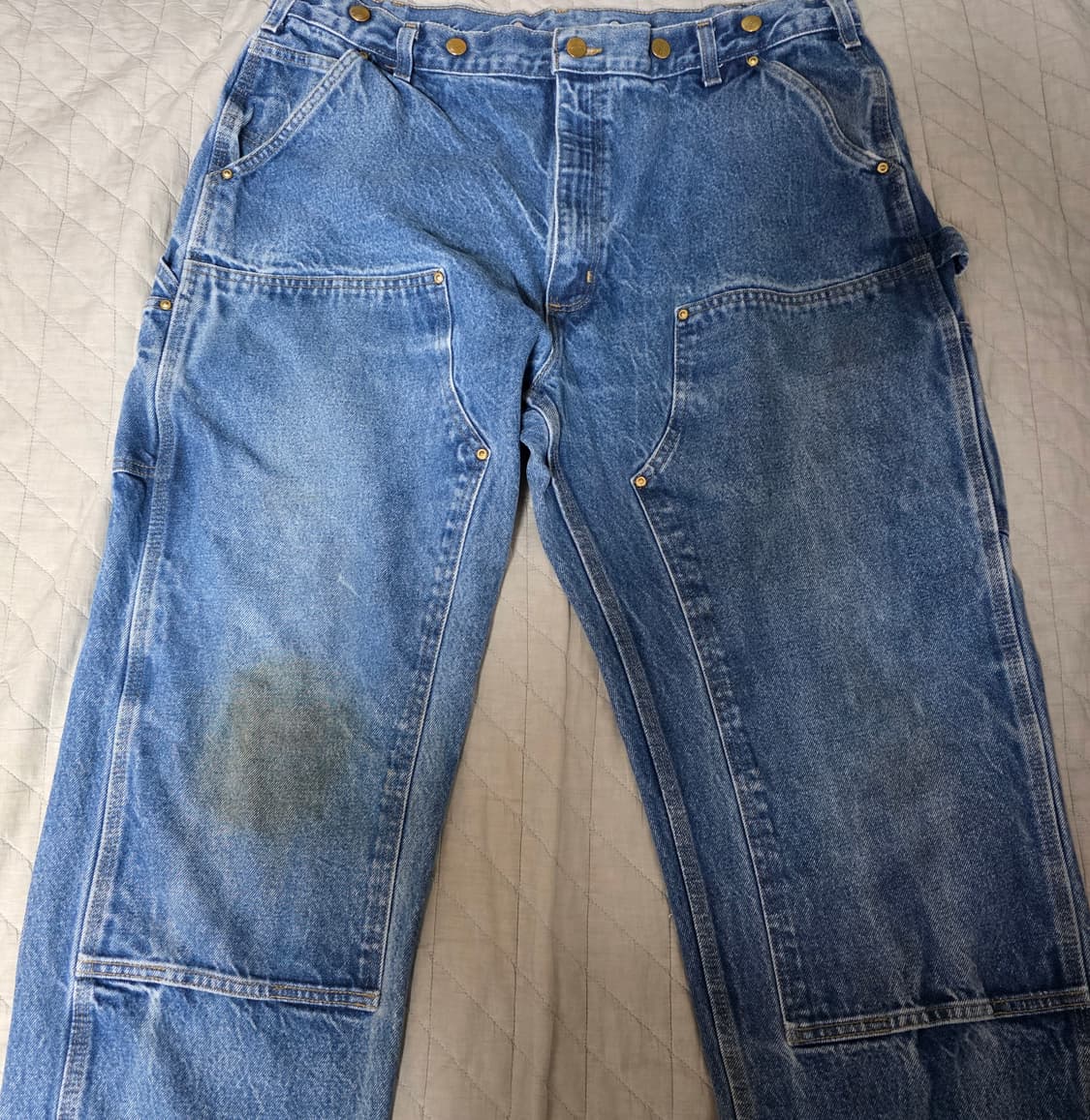 [40X30] 빈티지 칼하트 더블니 B07 DNM 데님팬츠 스테인 B14 상품이미지1