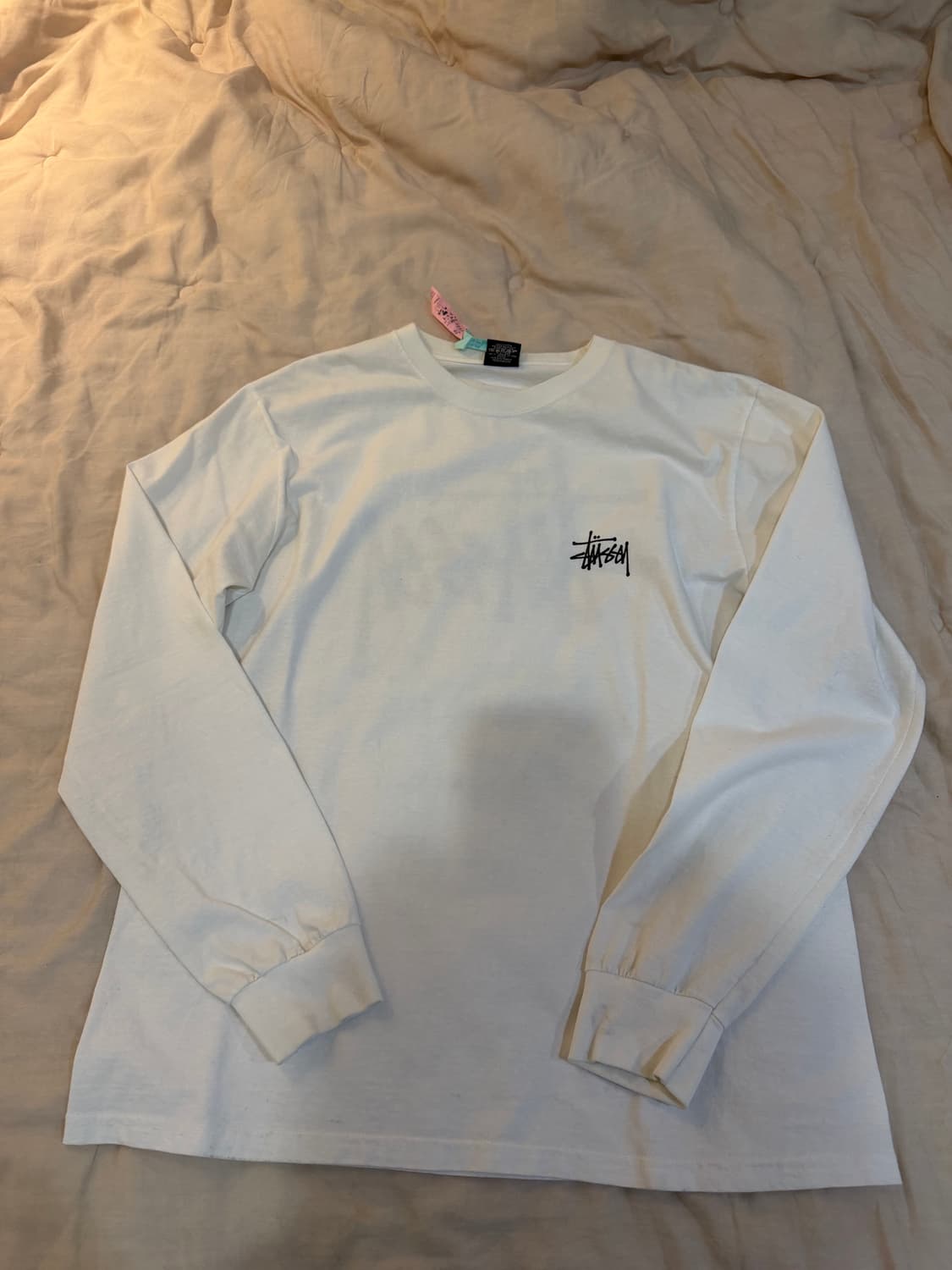 (L)스투시 베이직 롱슬리브 티셔츠 화이트 상품이미지2