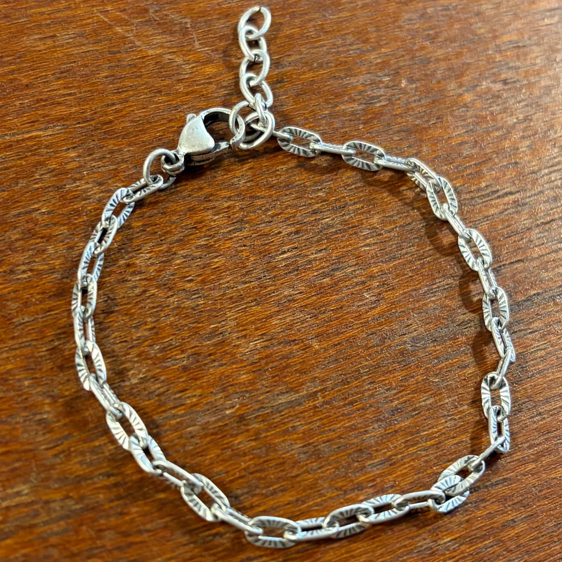 새상품 신주 실버코팅 각인 체인 팔찌 상품이미지4