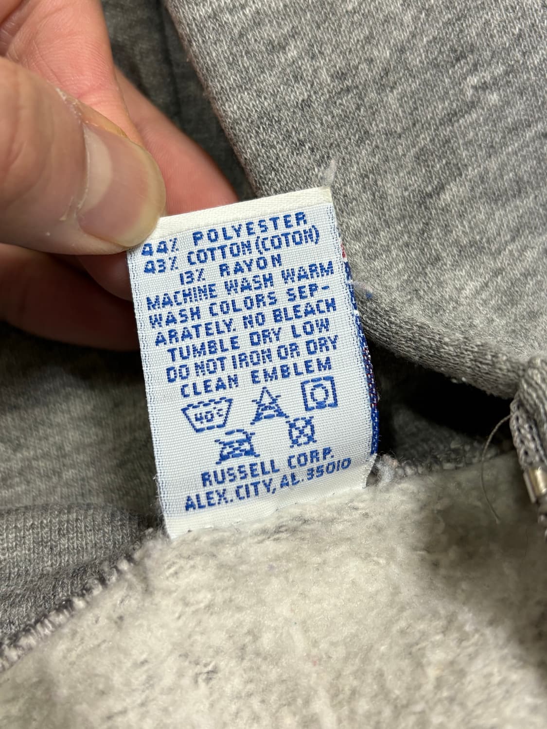 90s usa 러셀 후드집업 그레이 상품이미지5