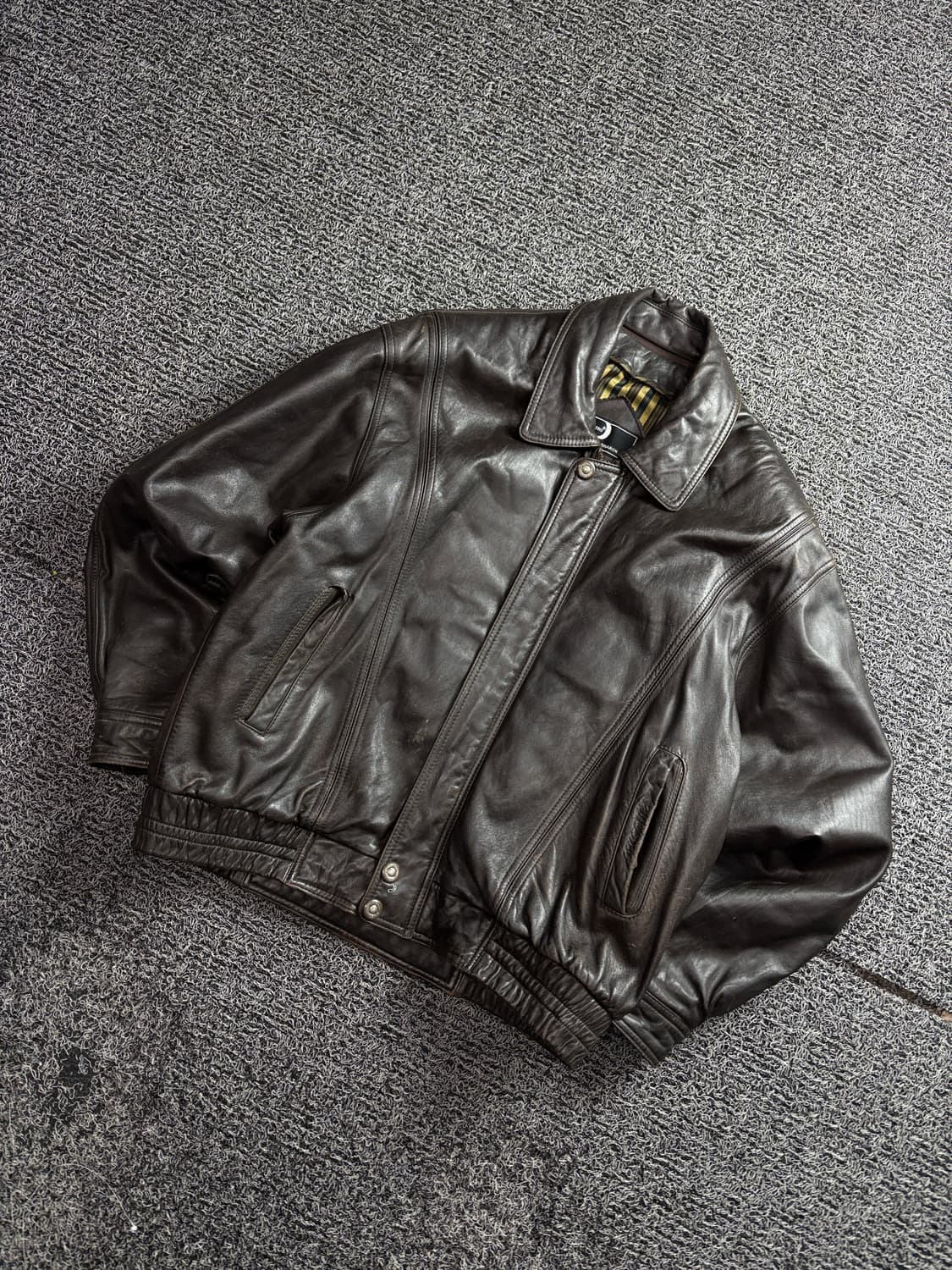 빈티지 아카이브 양가죽 레더 봄버 자켓 브라운 2786 상품이미지1