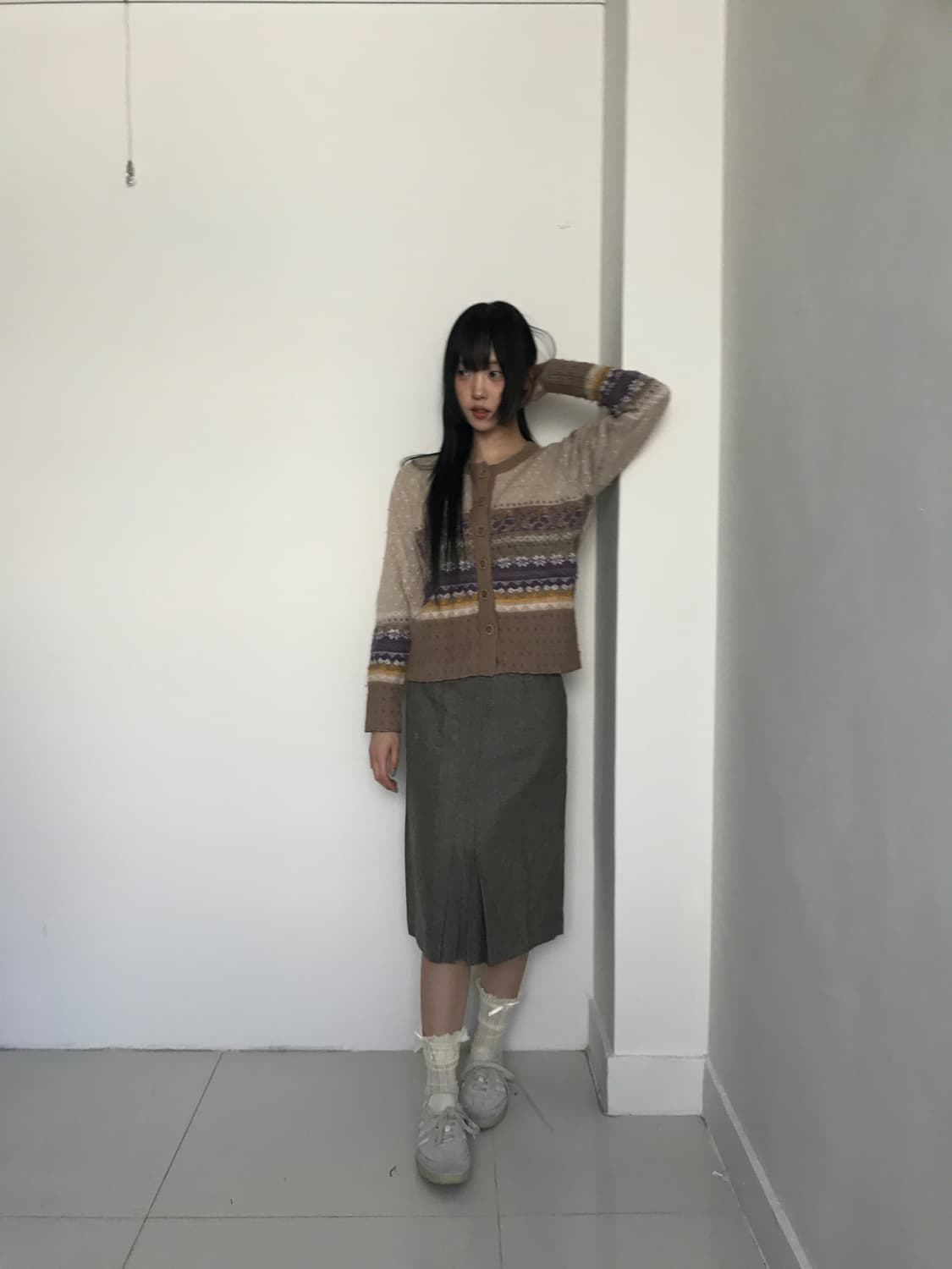 (Vintage)Vintage pattern knit cardigan 상품이미지2