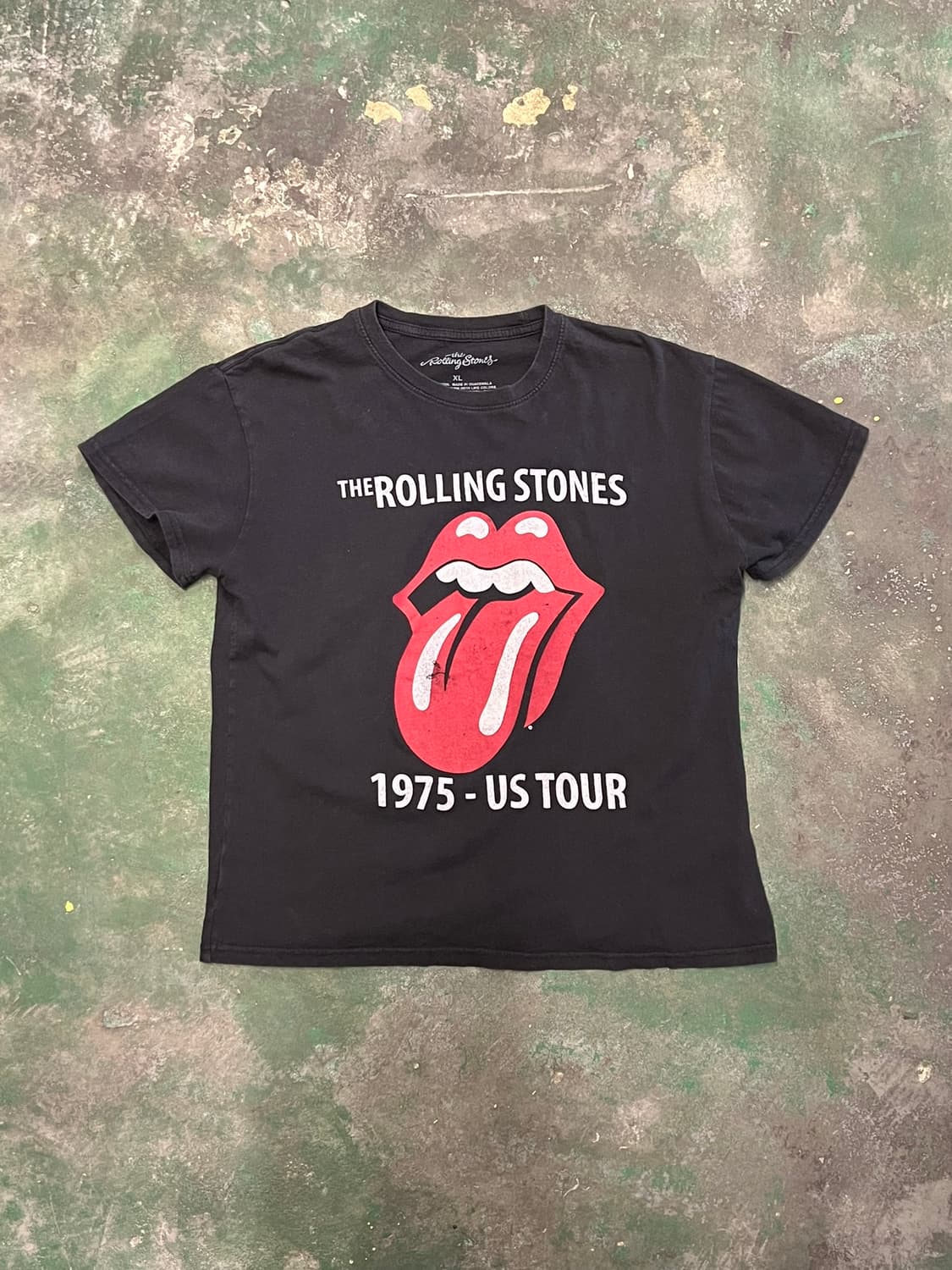[95] 롤링스톤즈 투어 1975 텅 로고 밴드 반팔 그래픽 티셔츠 상품이미지1