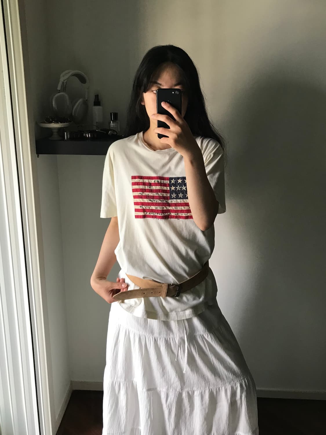 폴로 랄프로렌 성조기 아이보리 반팔티 상품이미지2