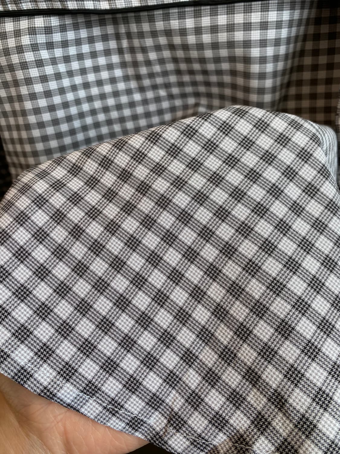 THEVON 체크 스퀘어카라 블라우스(M-L) 상품이미지8