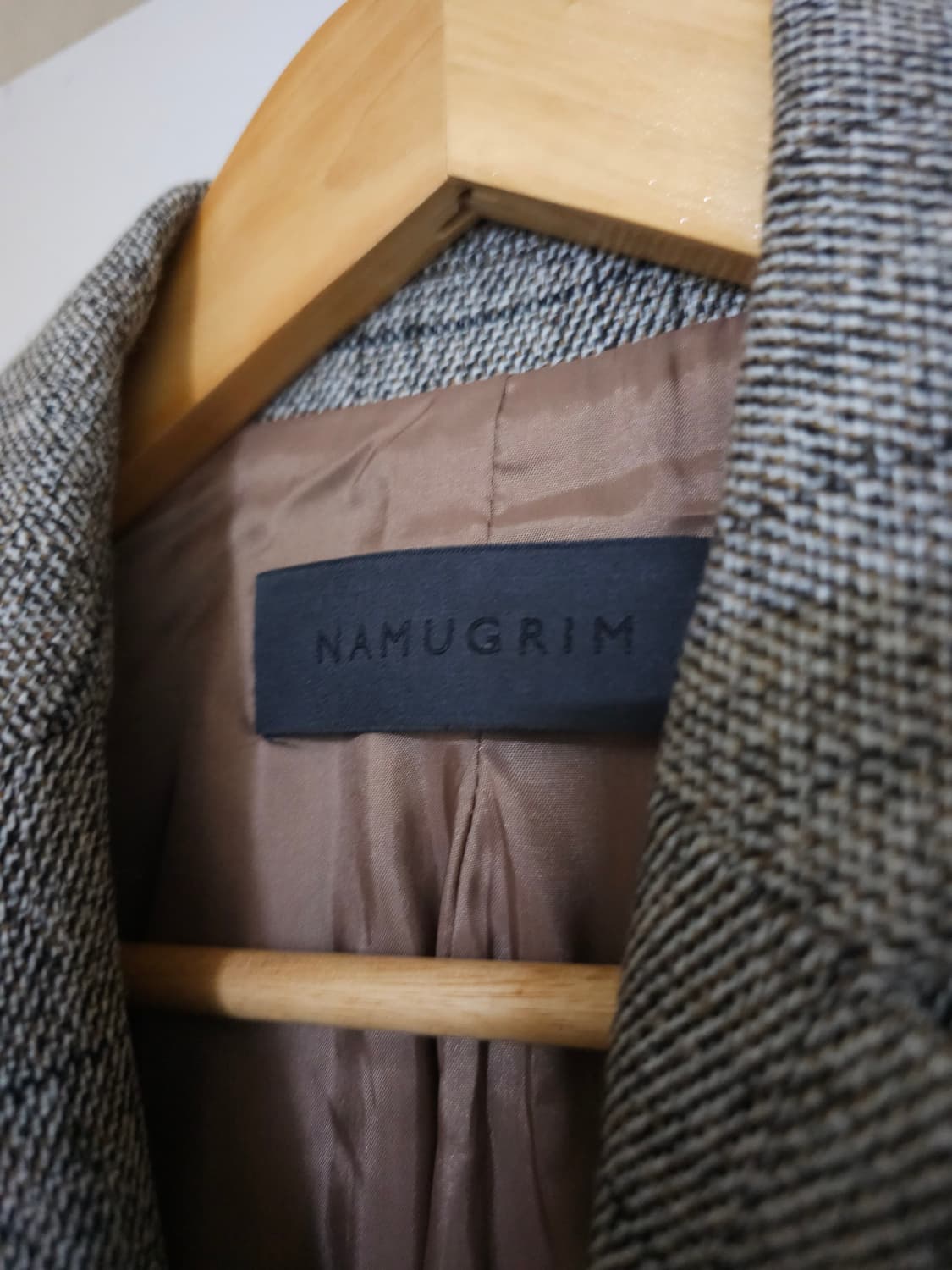 나무그림 체크 패턴 더블 브레스트 자켓 상품이미지4