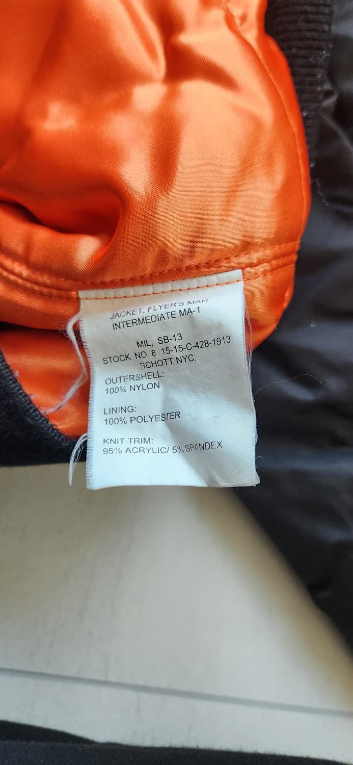 schott 모터사이클 MA-1 항공점퍼 상품이미지8