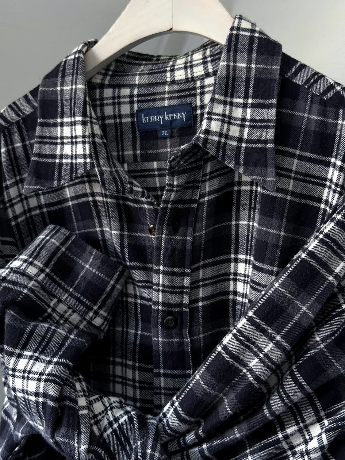 Brushed cotton nel check shirt 상품이미지1