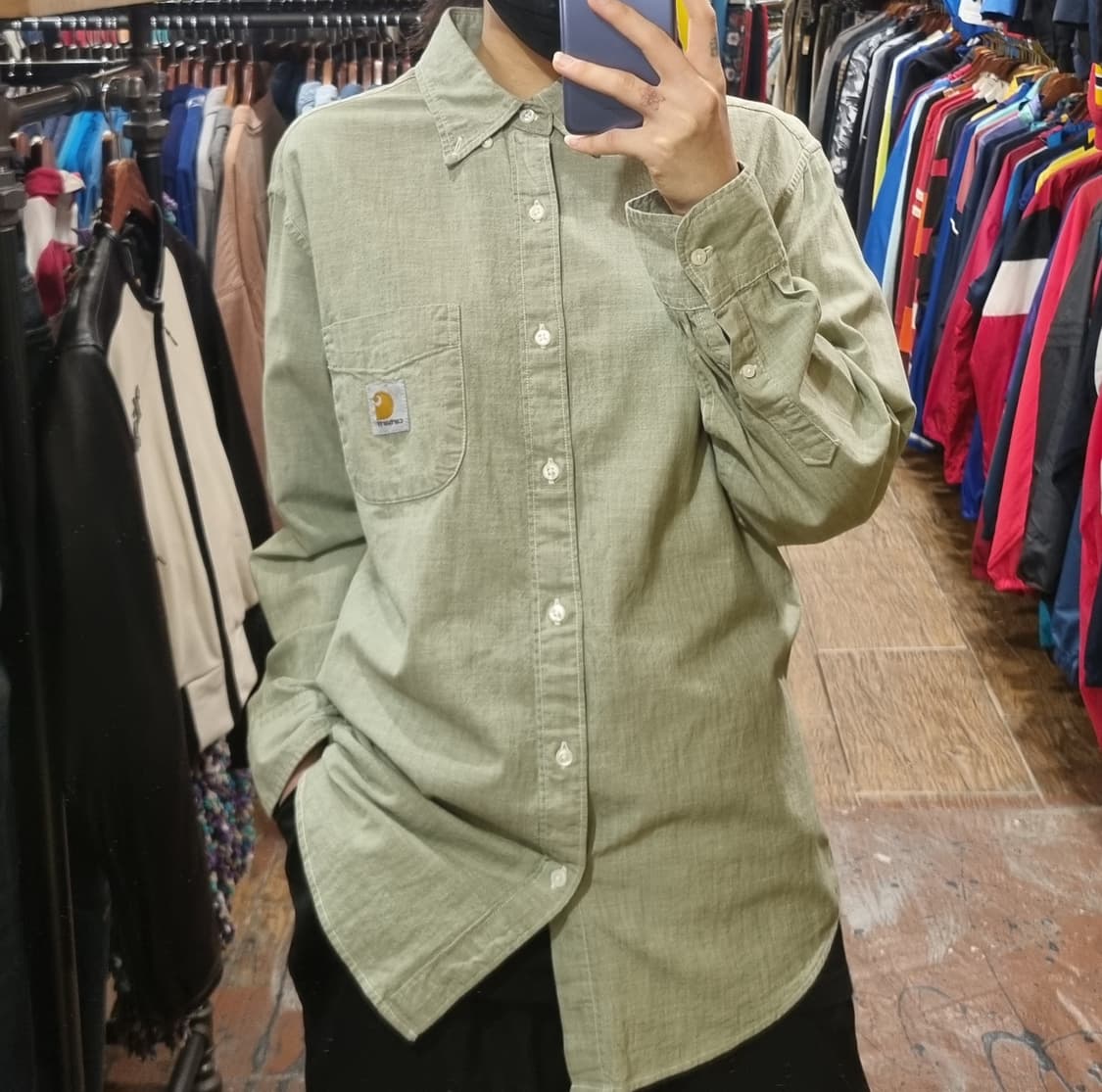 [Hi] 칼하트 긴팔 셔츠 그린 상품이미지1