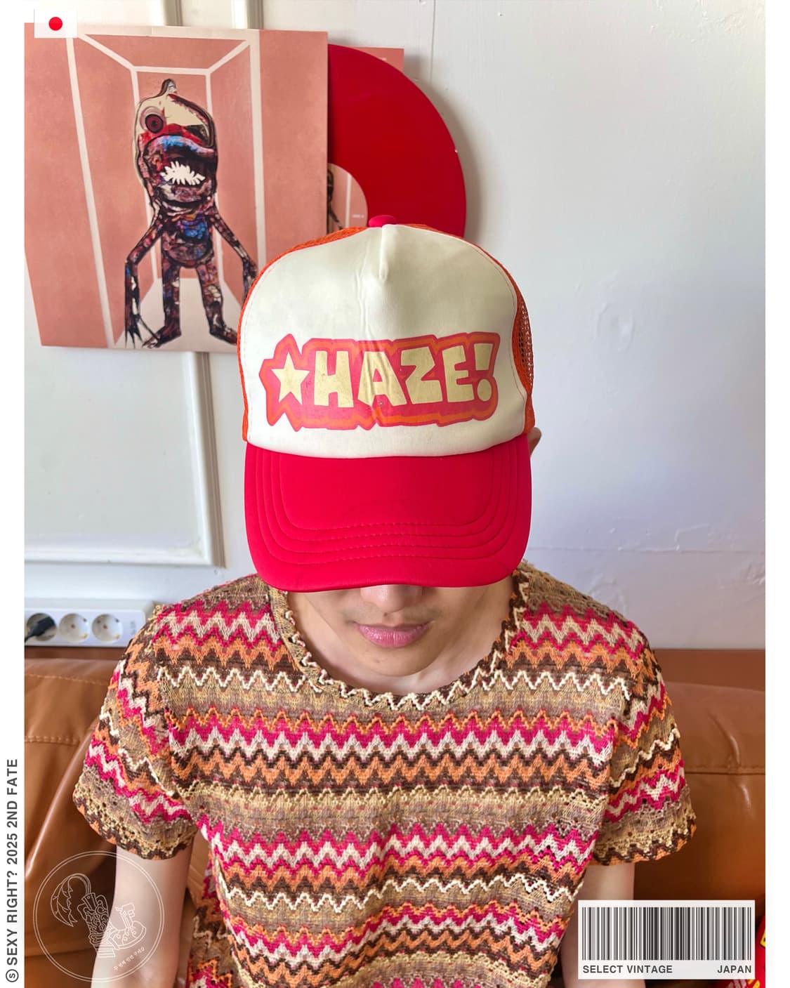 Jpn Vintage Lettering Printed Mesh Cap 상품이미지1