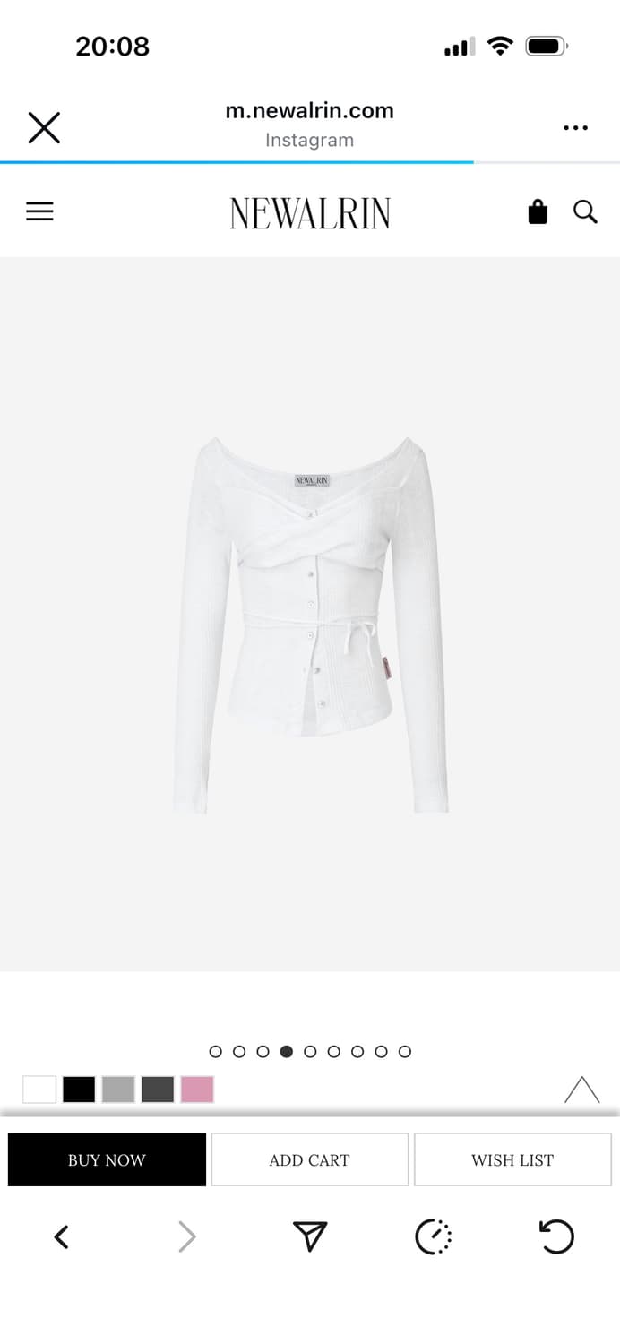 뉴얼린 로지 트위스트 버튼 탑 가디건 화이트 상품이미지1