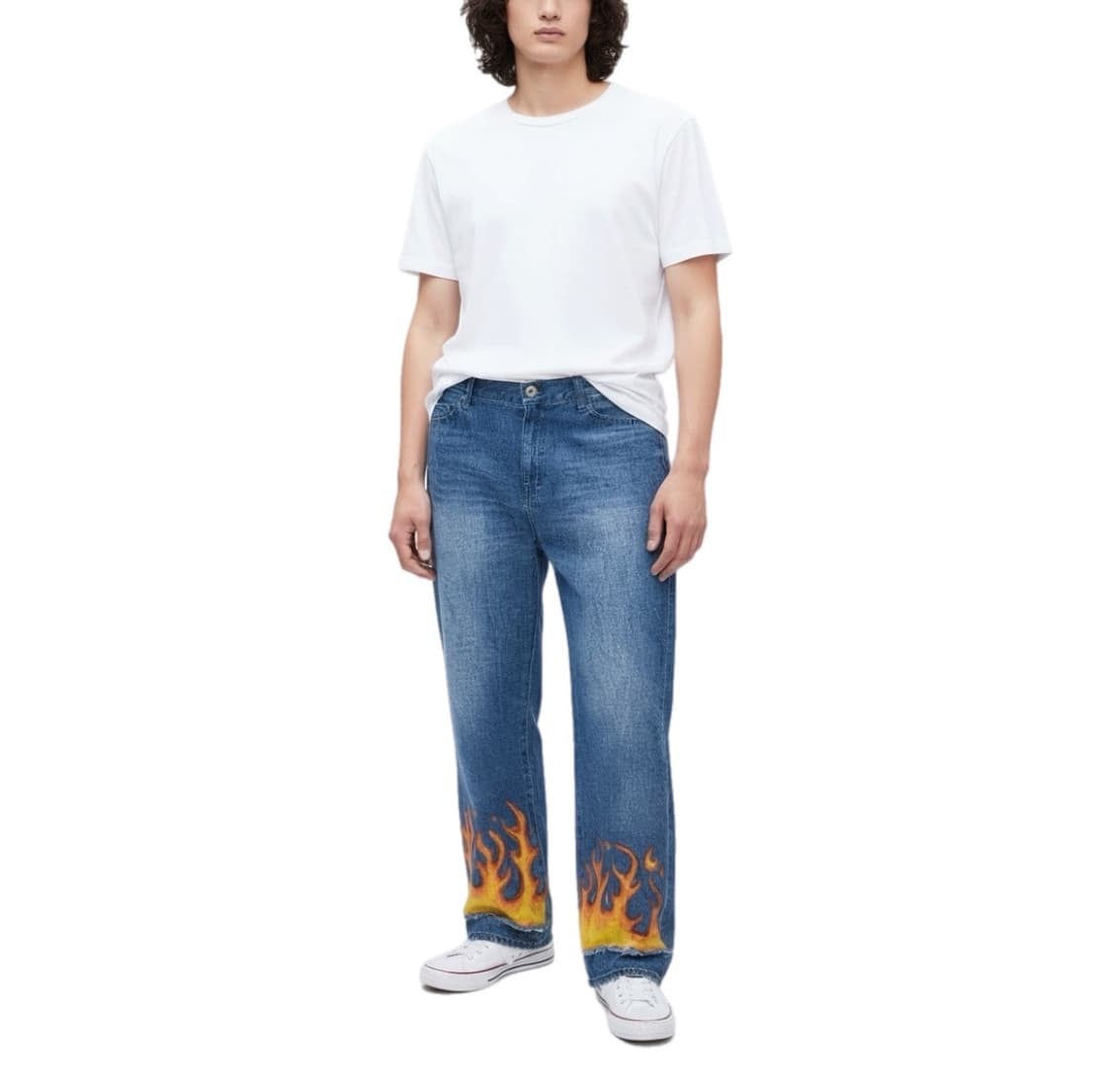 레이지블루 / 화이어프레임 페인팅 커스텀 데님팬츠 상품이미지1